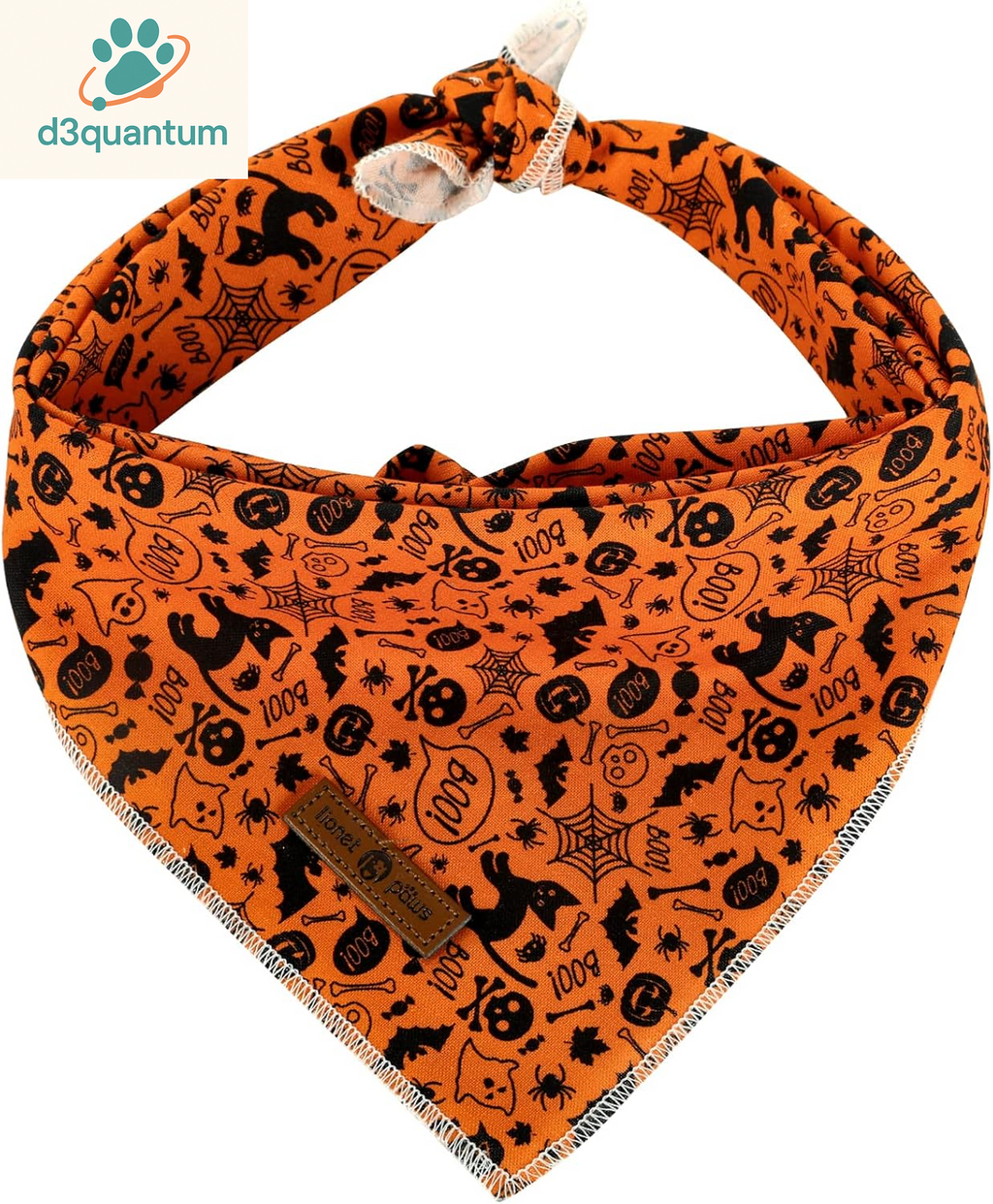 Lionet Paws Dog Bandana for Small Medium Large Dogs, Cat Kerchief Blue DOIT, Triangle Bibs Scarf for Girl or Boy
