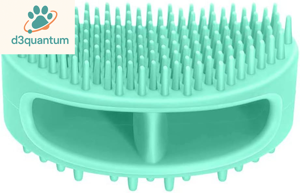Premium Soft Silicone Grooming Brush for Dogs and Cats - Versatile Bath and Massage Tool for All Coat Types - Teal