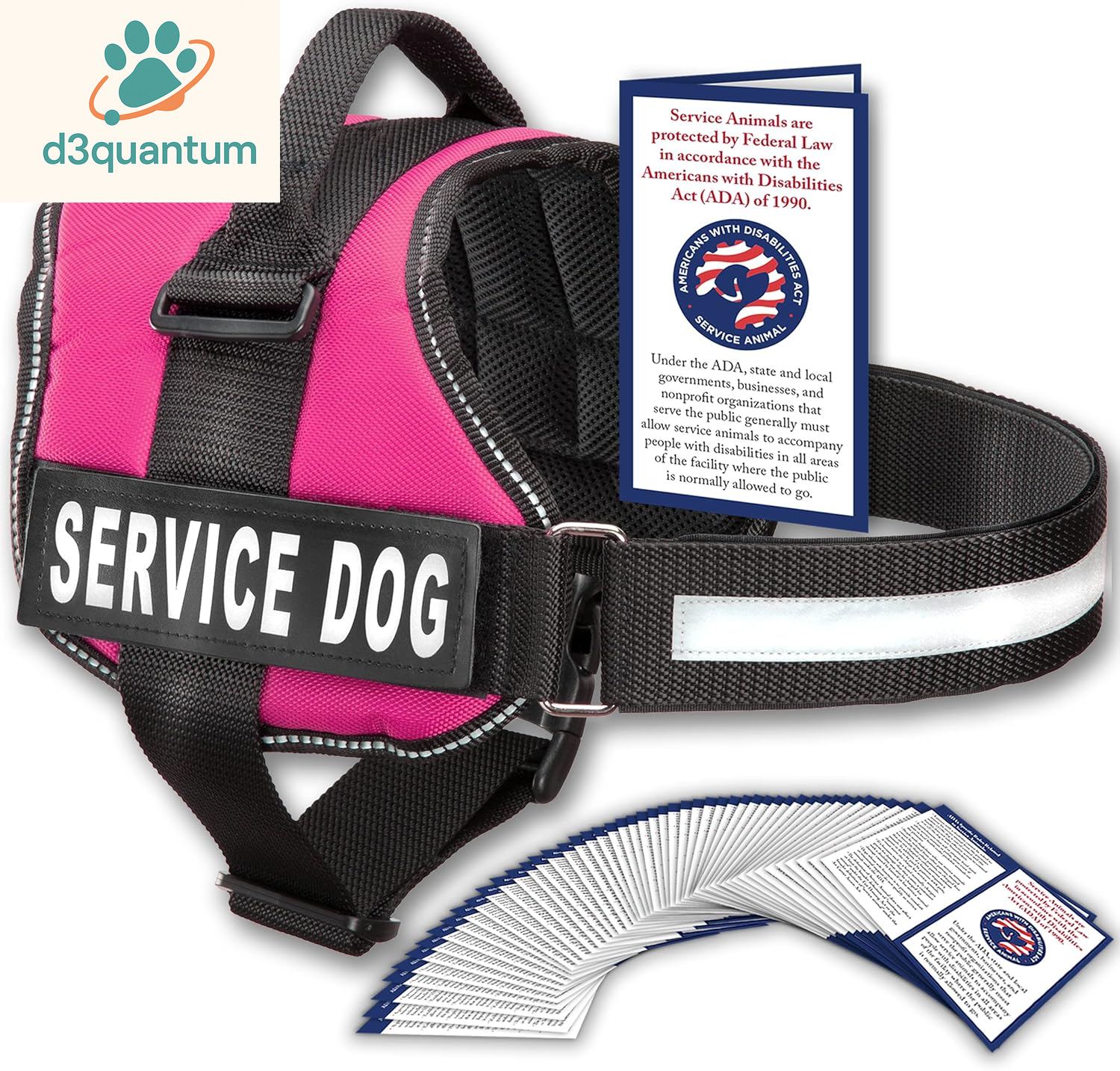 Service Dog Vest with Hook and Loop Straps and Handle - Harness Is Available in 8 Sizes from XXXS to XXL - Service Dog Harness Features Reflective Patch and Comfortable Mesh Design Bright Red