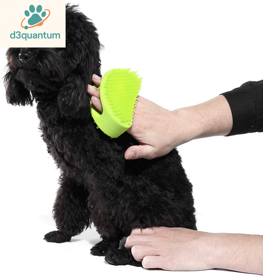 Professional Soft Silicone Grooming Brush for Dogs and Cats - Ideal for Bathing and Massaging Short or Long Hair - Purple Slicker Shedding Brush