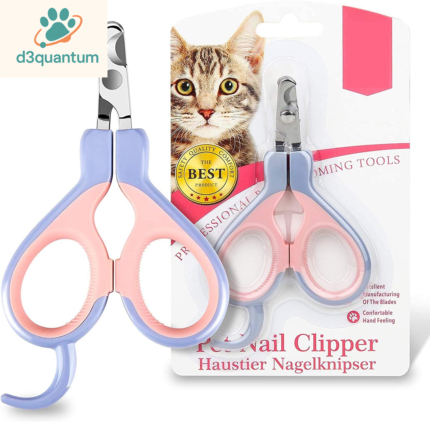 Eoocoo Dog & Cat Pets Nail Clippers with Safety Lock Sturdy Non Slip Handles - Professional Grooming Tool for Large and Small Animals