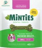 Minties Dental Chews for Small Dogs, 40 Count - Veterinarian-Recommended Mint-Flavored Treats for Dogs Weighing 5-24 lbs, Promotes Oral Hygiene by Reducing Plaque, Tartar, and Bad Breath