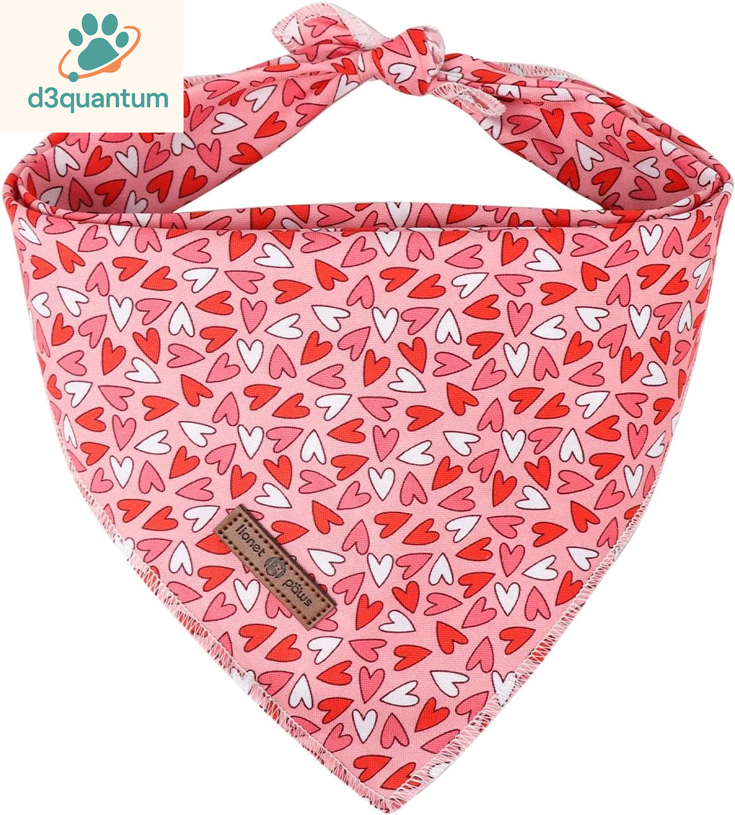Lionet Paws Dog Bandana for Small Medium Large Dogs, Cat Kerchief Blue DOIT, Triangle Bibs Scarf for Girl or Boy