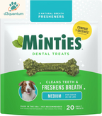 Minties Dental Chews for Small Dogs, 40 Count - Veterinarian-Recommended Mint-Flavored Treats for Dogs Weighing 5-24 lbs, Promotes Oral Hygiene by Reducing Plaque, Tartar, and Bad Breath