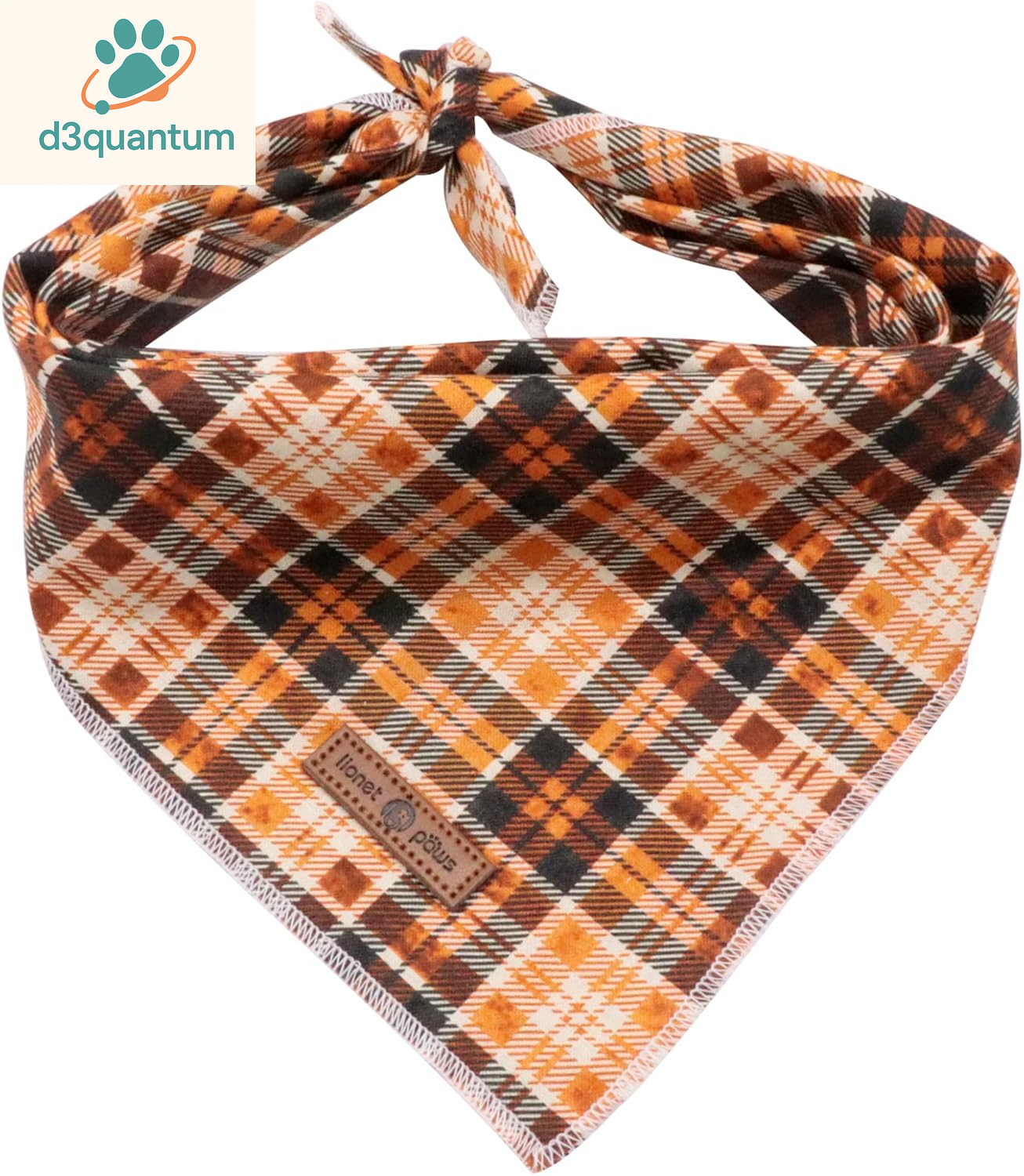 Lionet Paws Dog Bandana for Small Medium Large Dogs, Cat Kerchief Blue DOIT, Triangle Bibs Scarf for Girl or Boy