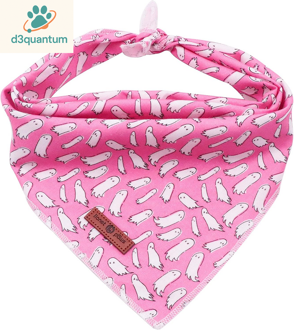 Lionet Paws Dog Bandana for Small Medium Large Dogs, Cat Kerchief Blue DOIT, Triangle Bibs Scarf for Girl or Boy