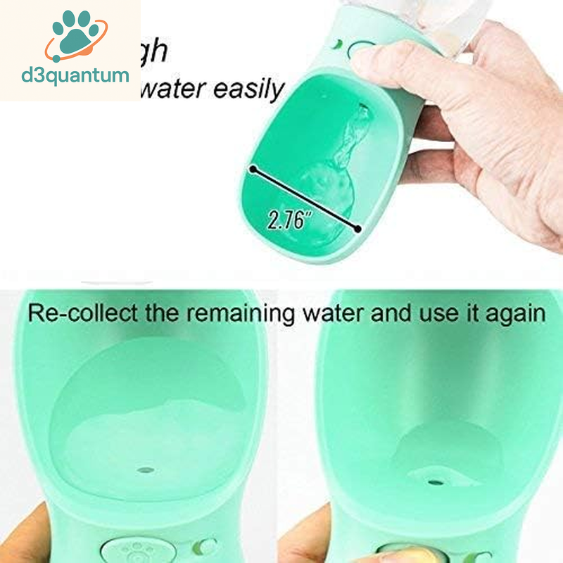Portable Dog Water Bottle with 2.76" Trough, 12oz Leak-Proof Design for Small Pets, BPA-Free Travel Water Bottle for Hiking - Blue