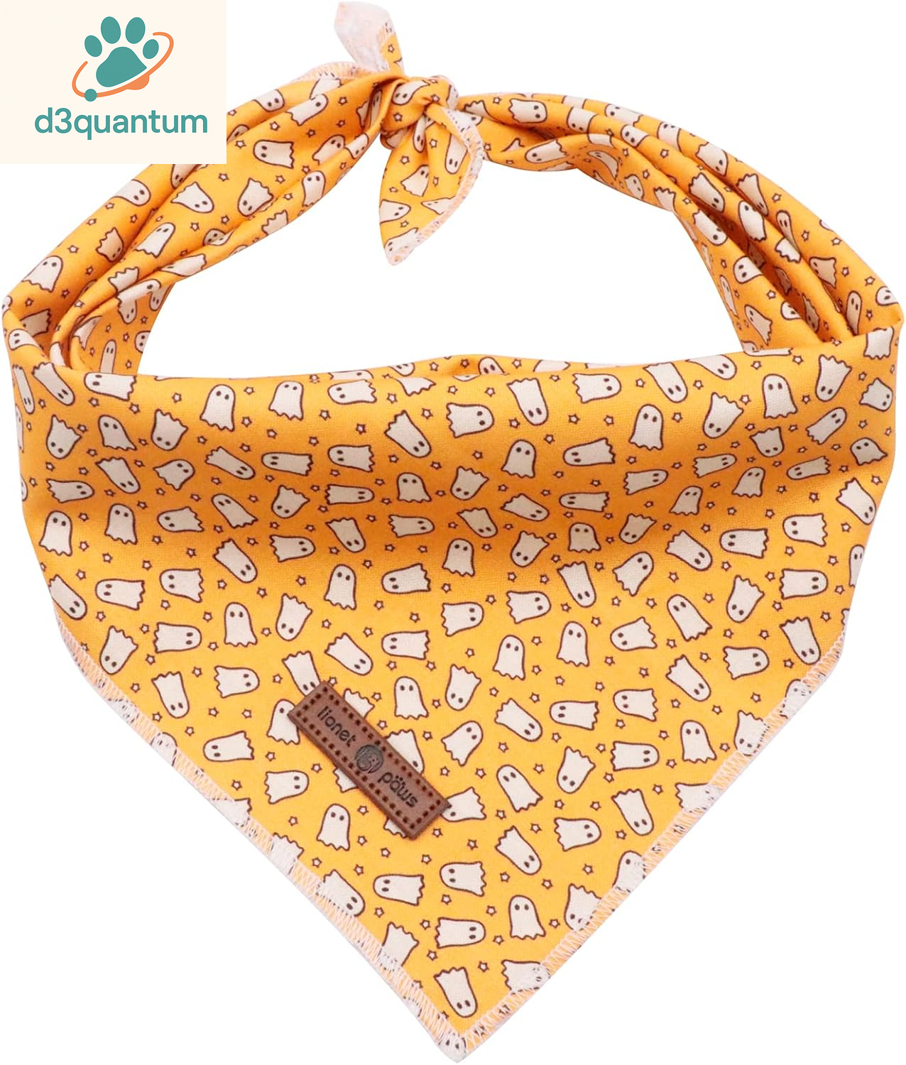 Lionet Paws Dog Bandana for Small Medium Large Dogs, Cat Kerchief Blue DOIT, Triangle Bibs Scarf for Girl or Boy