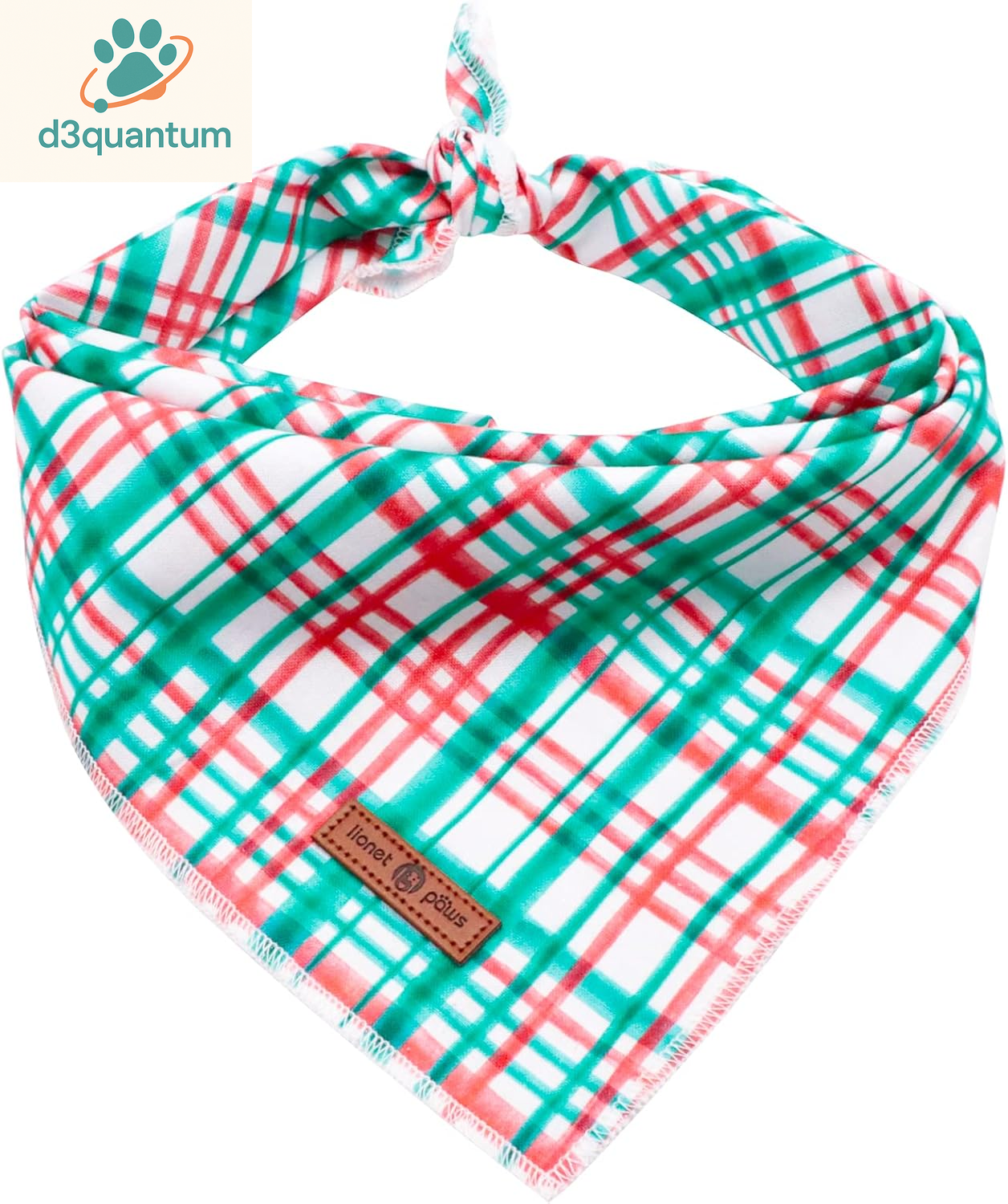Lionet Paws Dog Bandana for Small Medium Large Dogs, Cat Kerchief Blue DOIT, Triangle Bibs Scarf for Girl or Boy