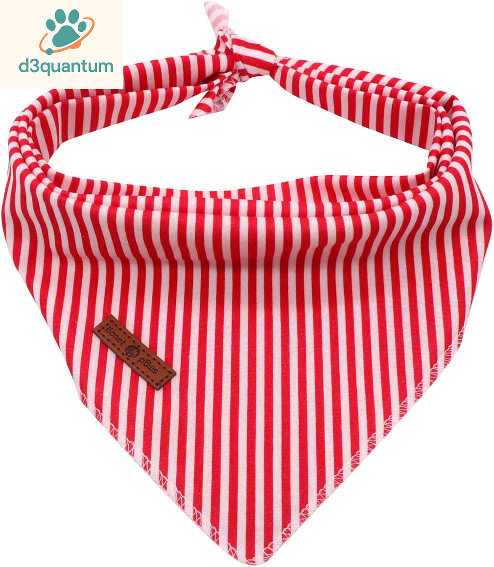 Lionet Paws Dog Bandana for Small Medium Large Dogs, Cat Kerchief Blue DOIT, Triangle Bibs Scarf for Girl or Boy
