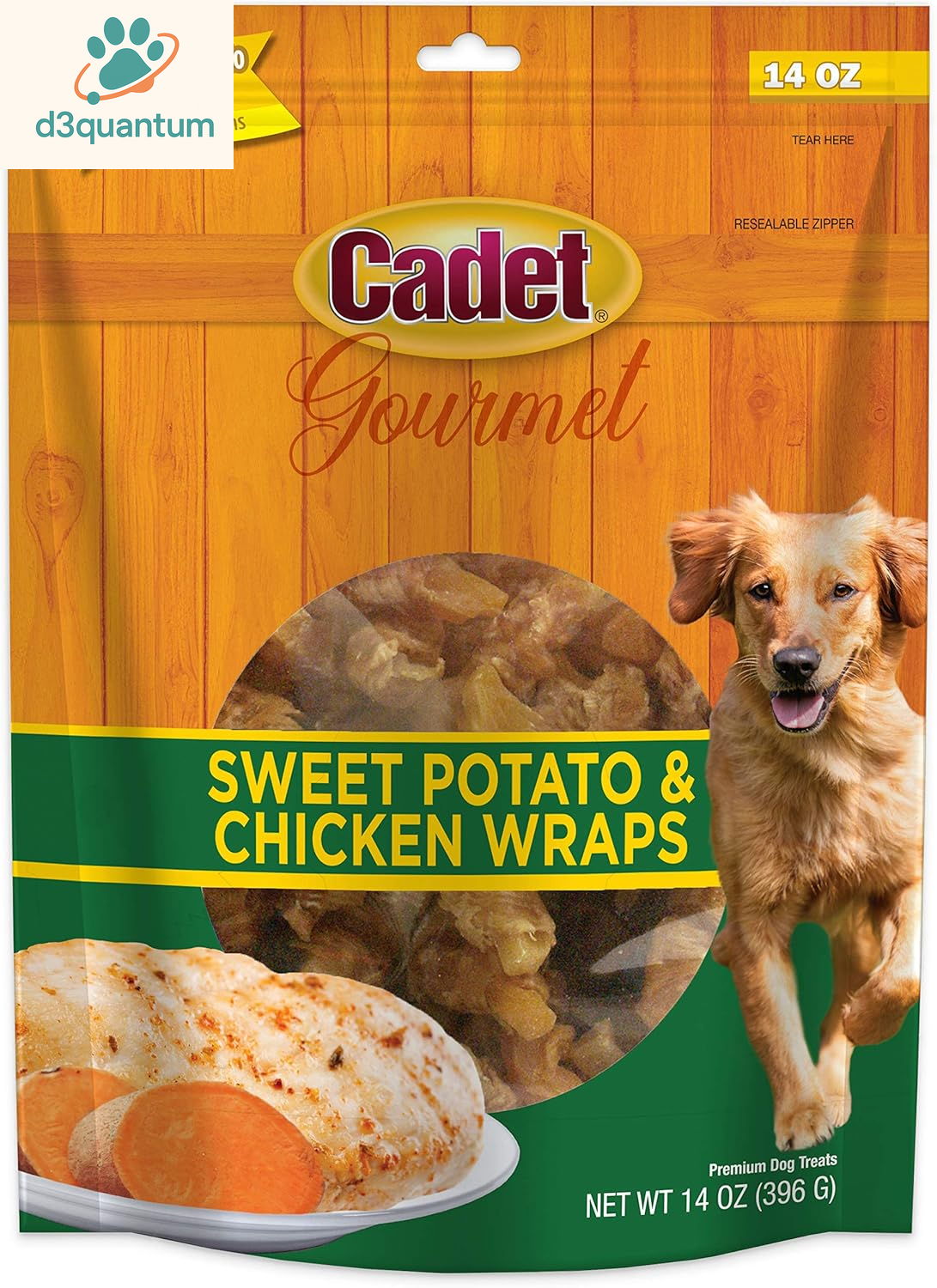 Cadet Gourmet Chicken & Apple Wrapped Dog Treats Wraps - Healthy & Natural Chicken & Apple Dog Training Treats for Small & Large Dogs - Inspected & Tested in USA (28 Oz.)