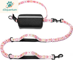 Iyoshop Hands-Free Dog Leash with Zipper Pouch, Dual Padded Handles, and Durable Bungee for Walking, Jogging, and Running (Medium, 8-25 lbs, Black)
