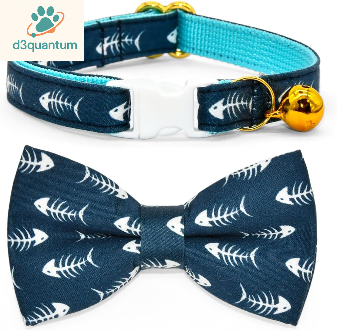 Sushi-Themed Breakaway Safety Collar and Bowtie Set for Kittens - Ideal for Weddings and Birthdays