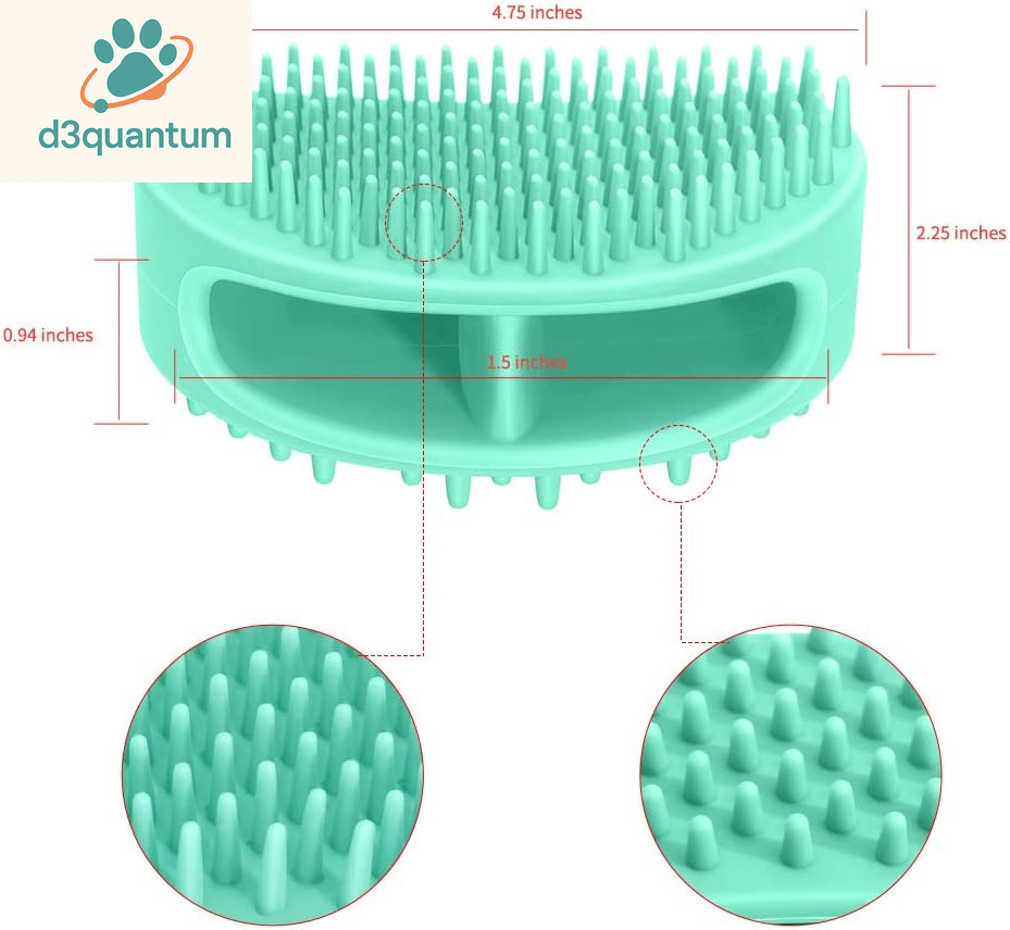 Premium Soft Silicone Grooming Brush for Dogs and Cats - Versatile Bath and Massage Tool for All Coat Types - Teal