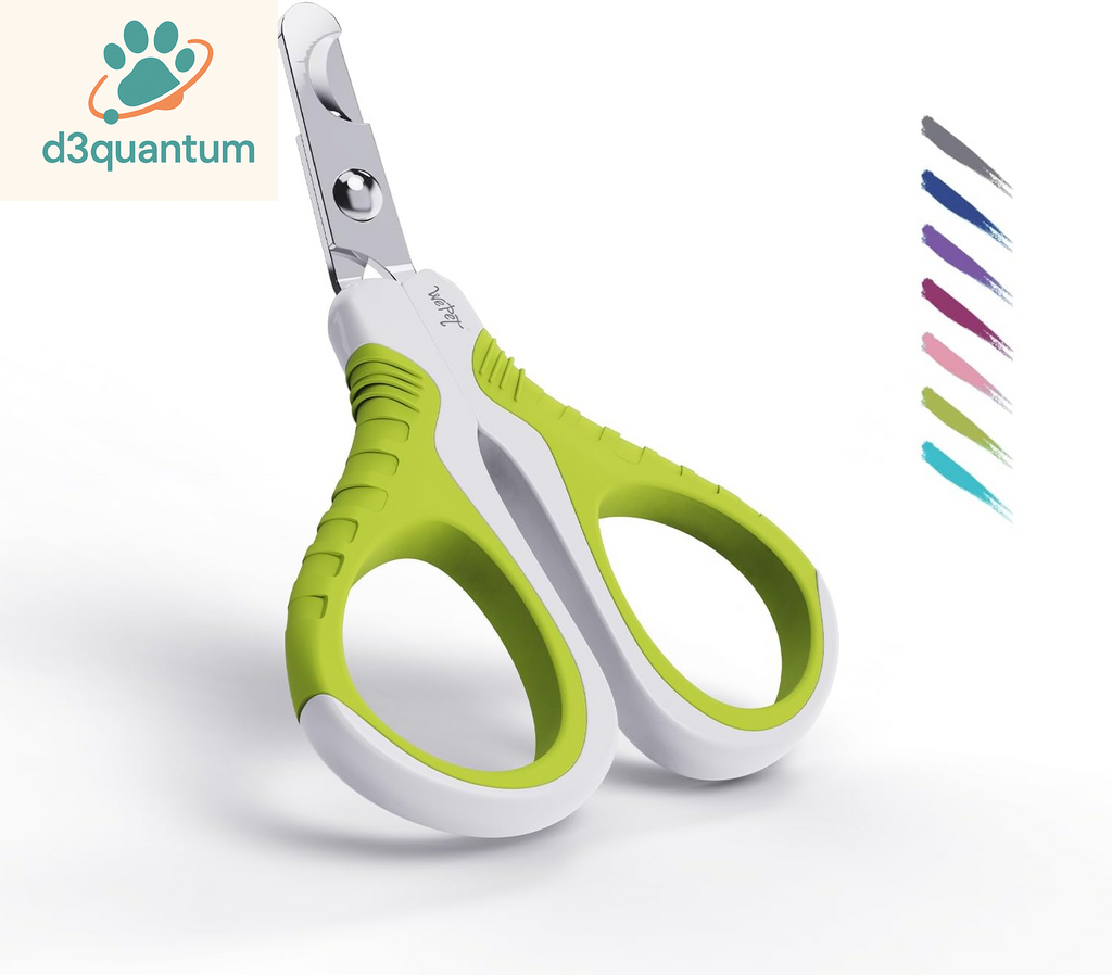 Wepet Professional Pet Nail Clippers U07.1, Curved Scissor Design for Cats, Kittens, Dogs, Puppies, and Small Animals, White/Pine Green