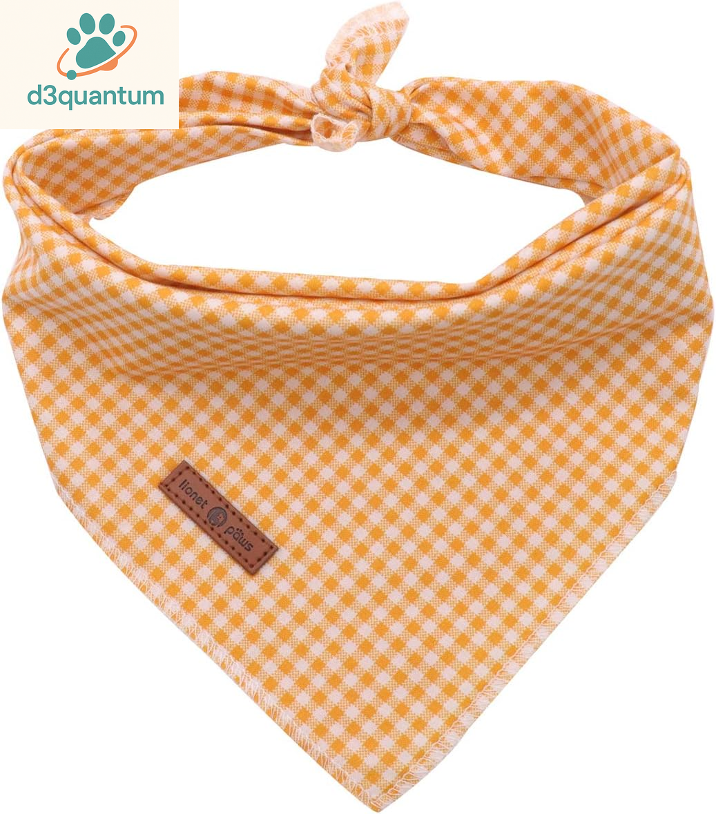 Lionet Paws Dog Bandana for Small Medium Large Dogs, Cat Kerchief Blue DOIT, Triangle Bibs Scarf for Girl or Boy