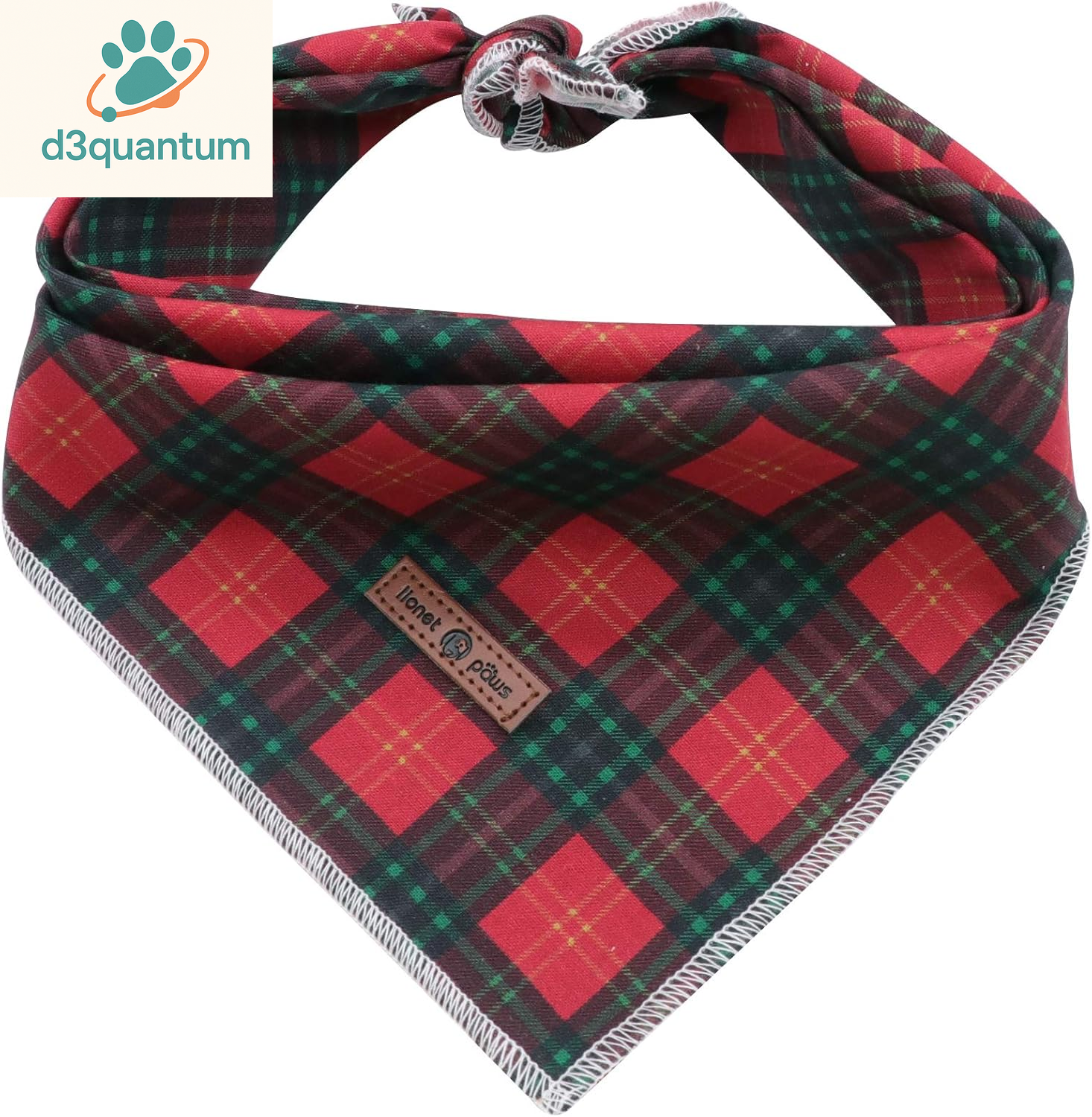 Lionet Paws Dog Bandana for Small Medium Large Dogs, Cat Kerchief Blue DOIT, Triangle Bibs Scarf for Girl or Boy