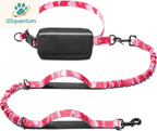 Iyoshop Hands-Free Dog Leash with Zipper Pouch, Dual Padded Handles, and Durable Bungee for Walking, Jogging, and Running (Medium, 8-25 lbs, Black)
