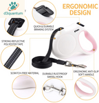 Fida Retractable Dog Leash with Dispenser and Poop Bags, 10 Ft Pet Walking Leash for X-Small Dog or Cat up to 18 Lbs, Anti-Slip Handle, Tangle Free, Reflective Nylon Tape (XS, White)