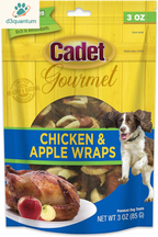 Cadet Gourmet Chicken & Apple Wrapped Dog Treats Wraps - Healthy & Natural Chicken & Apple Dog Training Treats for Small & Large Dogs - Inspected & Tested in USA (28 Oz.)