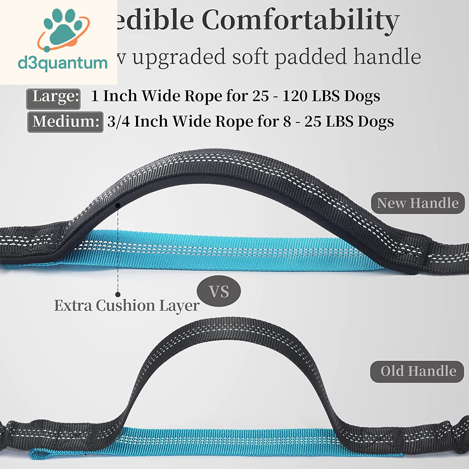 Iyoshop Hands-Free Dog Leash with Zipper Pouch, Dual Padded Handles, and Durable Bungee for Walking, Jogging, and Running (Medium, 8-25 lbs, Black)
