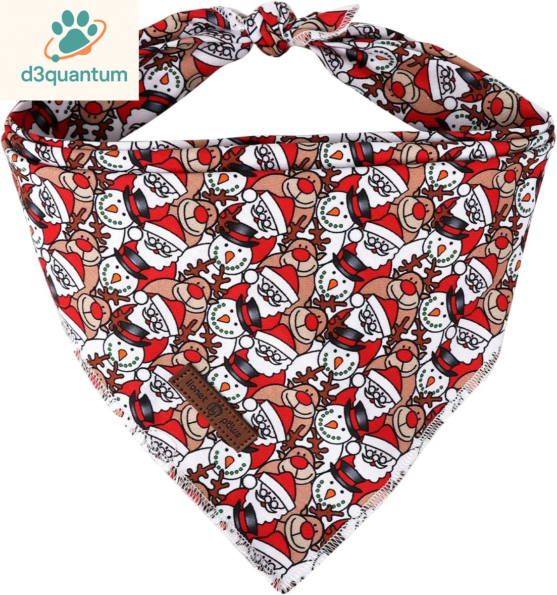 Lionet Paws Dog Bandana for Small Medium Large Dogs, Cat Kerchief Blue DOIT, Triangle Bibs Scarf for Girl or Boy