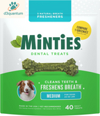 Minties Dental Chews for Small Dogs, 40 Count - Veterinarian-Recommended Mint-Flavored Treats for Dogs Weighing 5-24 lbs, Promotes Oral Hygiene by Reducing Plaque, Tartar, and Bad Breath