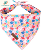 Lionet Paws Dog Bandana for Small Medium Large Dogs, Cat Kerchief Blue DOIT, Triangle Bibs Scarf for Girl or Boy