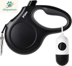 Fida Retractable Dog Leash with Dispenser and Poop Bags, 10 Ft Pet Walking Leash for X-Small Dog or Cat up to 18 Lbs, Anti-Slip Handle, Tangle Free, Reflective Nylon Tape (XS, White)