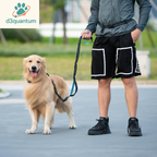 Iyoshop Hands-Free Dog Leash with Zipper Pouch, Dual Padded Handles, and Durable Bungee for Walking, Jogging, and Running (Medium, 8-25 lbs, Black)
