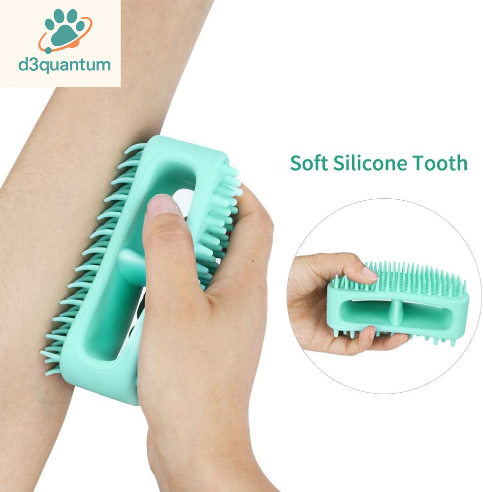 Premium Soft Silicone Grooming Brush for Dogs and Cats - Versatile Bath and Massage Tool for All Coat Types - Teal