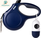 Fida Retractable Dog Leash with Dispenser and Poop Bags, 10 Ft Pet Walking Leash for X-Small Dog or Cat up to 18 Lbs, Anti-Slip Handle, Tangle Free, Reflective Nylon Tape (XS, White)