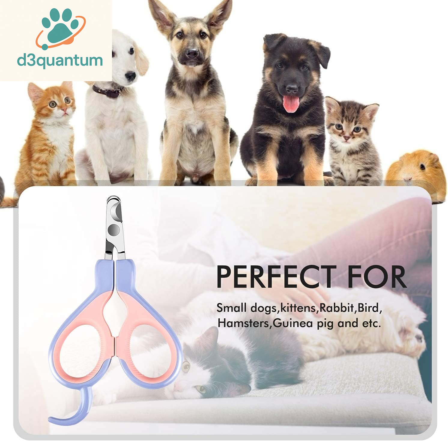 Eoocoo Dog & Cat Pets Nail Clippers with Safety Lock Sturdy Non Slip Handles - Professional Grooming Tool for Large and Small Animals