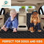 Dog Car Seat Cover, Back Seat Cover for Dogs Pet Car Seat Protector Waterproof Bench Car Seat Cover, Non-Slip Reat Seat Cover Fits Middle Armrest for Most Cars Trucks Suvs - Black