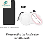 Fida Retractable Dog Leash with Dispenser and Poop Bags, 10 Ft Pet Walking Leash for X-Small Dog or Cat up to 18 Lbs, Anti-Slip Handle, Tangle Free, Reflective Nylon Tape (XS, White)