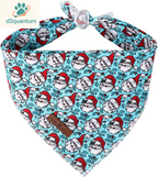 Lionet Paws Dog Bandana for Small Medium Large Dogs, Cat Kerchief Blue DOIT, Triangle Bibs Scarf for Girl or Boy