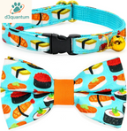 Sushi-Themed Breakaway Safety Collar and Bowtie Set for Kittens - Ideal for Weddings and Birthdays