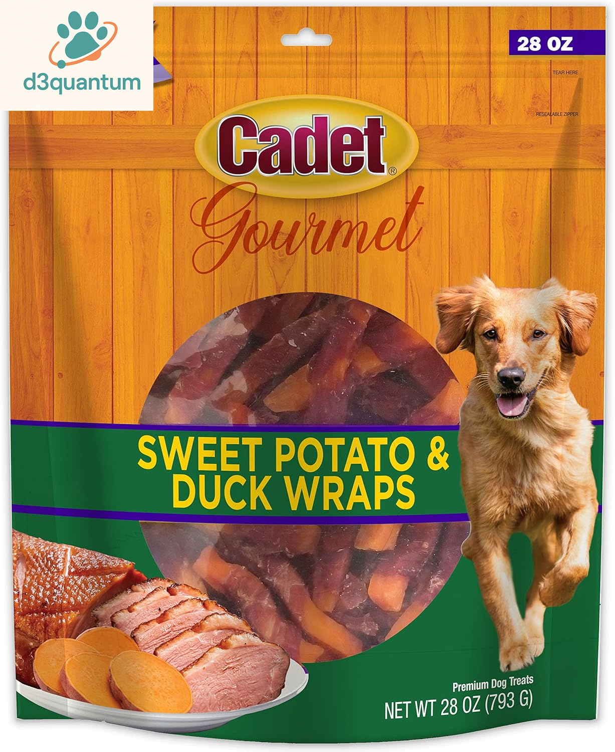 Cadet Gourmet Chicken & Apple Wrapped Dog Treats Wraps - Healthy & Natural Chicken & Apple Dog Training Treats for Small & Large Dogs - Inspected & Tested in USA (28 Oz.)
