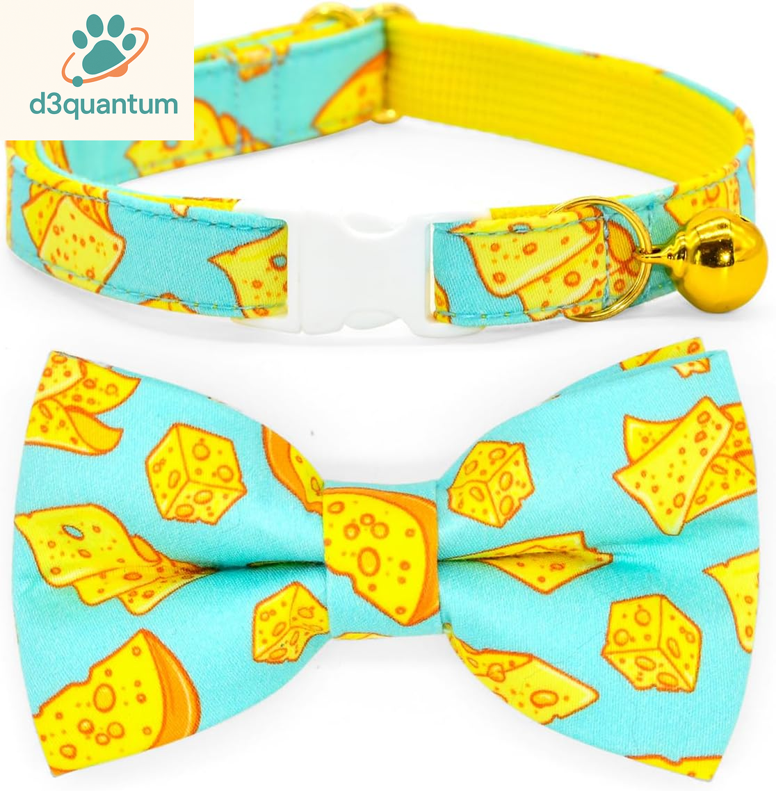 Sushi-Themed Breakaway Safety Collar and Bowtie Set for Kittens - Ideal for Weddings and Birthdays