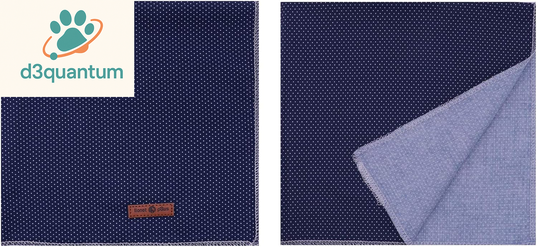Lionet Paws Dog Bandana for Small Medium Large Dogs, Cat Kerchief Blue DOIT, Triangle Bibs Scarf for Girl or Boy