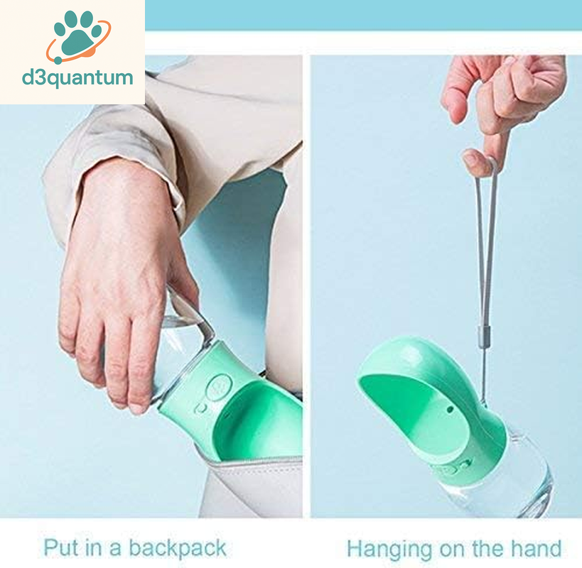 Portable Dog Water Bottle with 2.76" Trough, 12oz Leak-Proof Design for Small Pets, BPA-Free Travel Water Bottle for Hiking - Blue