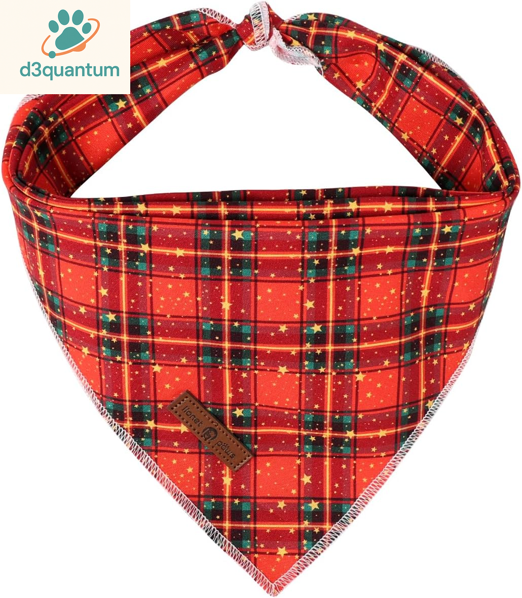 Lionet Paws Dog Bandana for Small Medium Large Dogs, Cat Kerchief Blue DOIT, Triangle Bibs Scarf for Girl or Boy