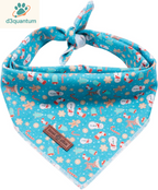 Lionet Paws Dog Bandana for Small Medium Large Dogs, Cat Kerchief Blue DOIT, Triangle Bibs Scarf for Girl or Boy