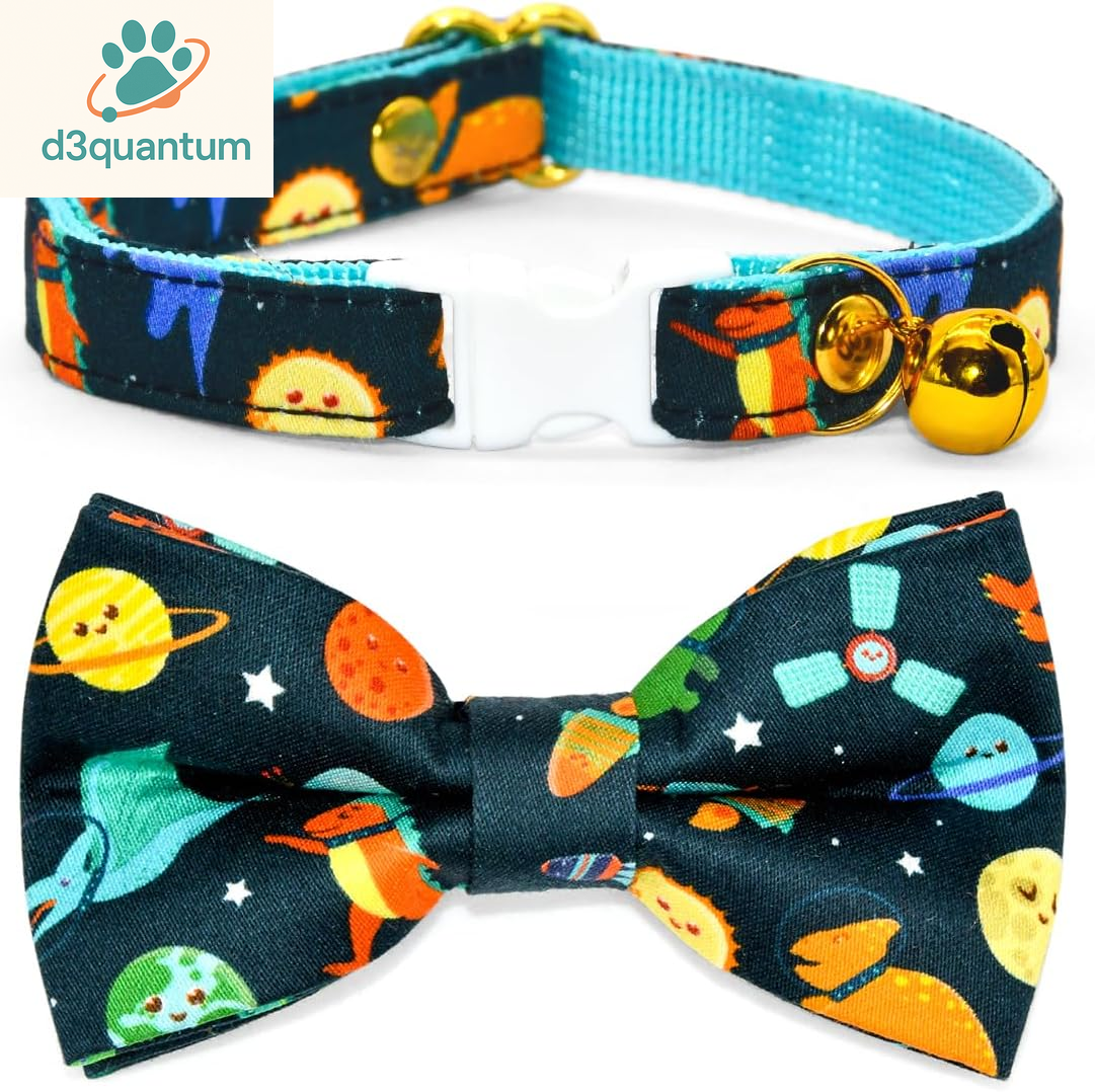 Sushi-Themed Breakaway Safety Collar and Bowtie Set for Kittens - Ideal for Weddings and Birthdays