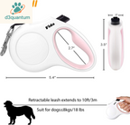 Fida Retractable Dog Leash with Dispenser and Poop Bags, 10 Ft Pet Walking Leash for X-Small Dog or Cat up to 18 Lbs, Anti-Slip Handle, Tangle Free, Reflective Nylon Tape (XS, White)
