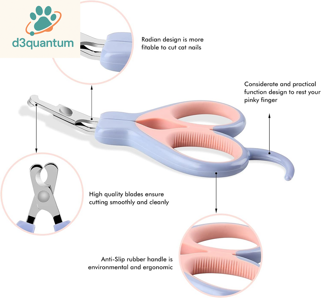 Eoocoo Dog & Cat Pets Nail Clippers with Safety Lock Sturdy Non Slip Handles - Professional Grooming Tool for Large and Small Animals