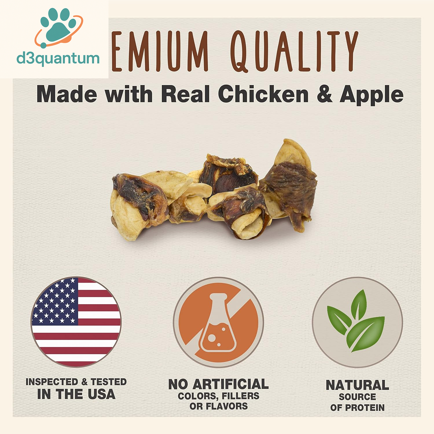 Cadet Gourmet Chicken & Apple Wrapped Dog Treats Wraps - Healthy & Natural Chicken & Apple Dog Training Treats for Small & Large Dogs - Inspected & Tested in USA (28 Oz.)