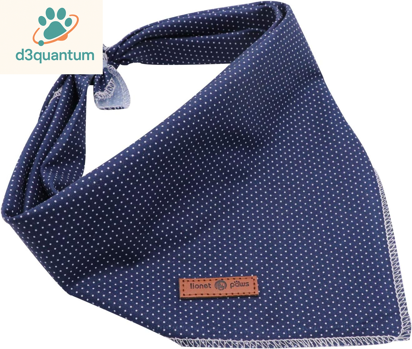 Lionet Paws Dog Bandana for Small Medium Large Dogs, Cat Kerchief Blue DOIT, Triangle Bibs Scarf for Girl or Boy
