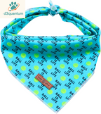 Lionet Paws Dog Bandana for Small Medium Large Dogs, Cat Kerchief Blue DOIT, Triangle Bibs Scarf for Girl or Boy