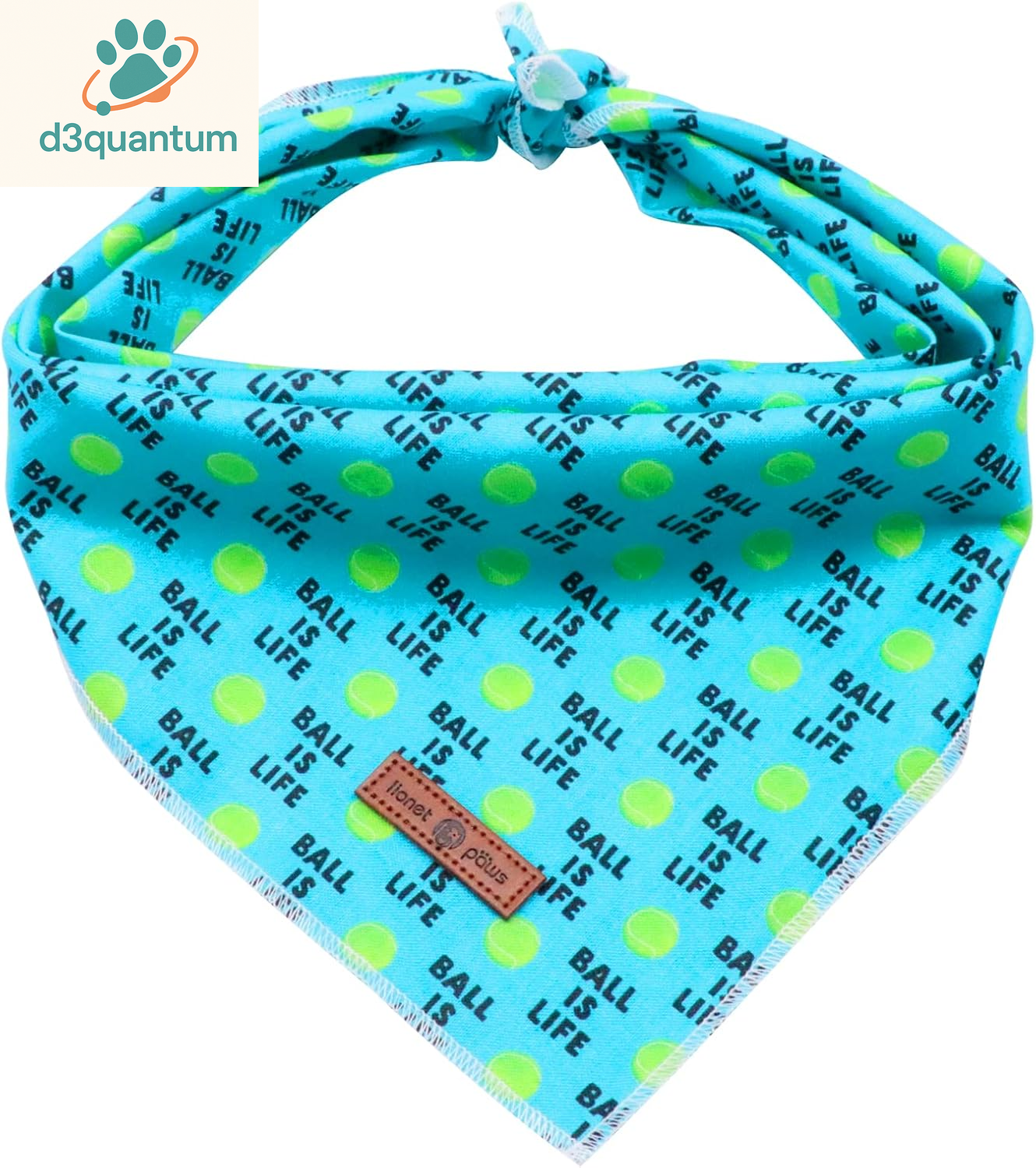 Lionet Paws Dog Bandana for Small Medium Large Dogs, Cat Kerchief Blue DOIT, Triangle Bibs Scarf for Girl or Boy